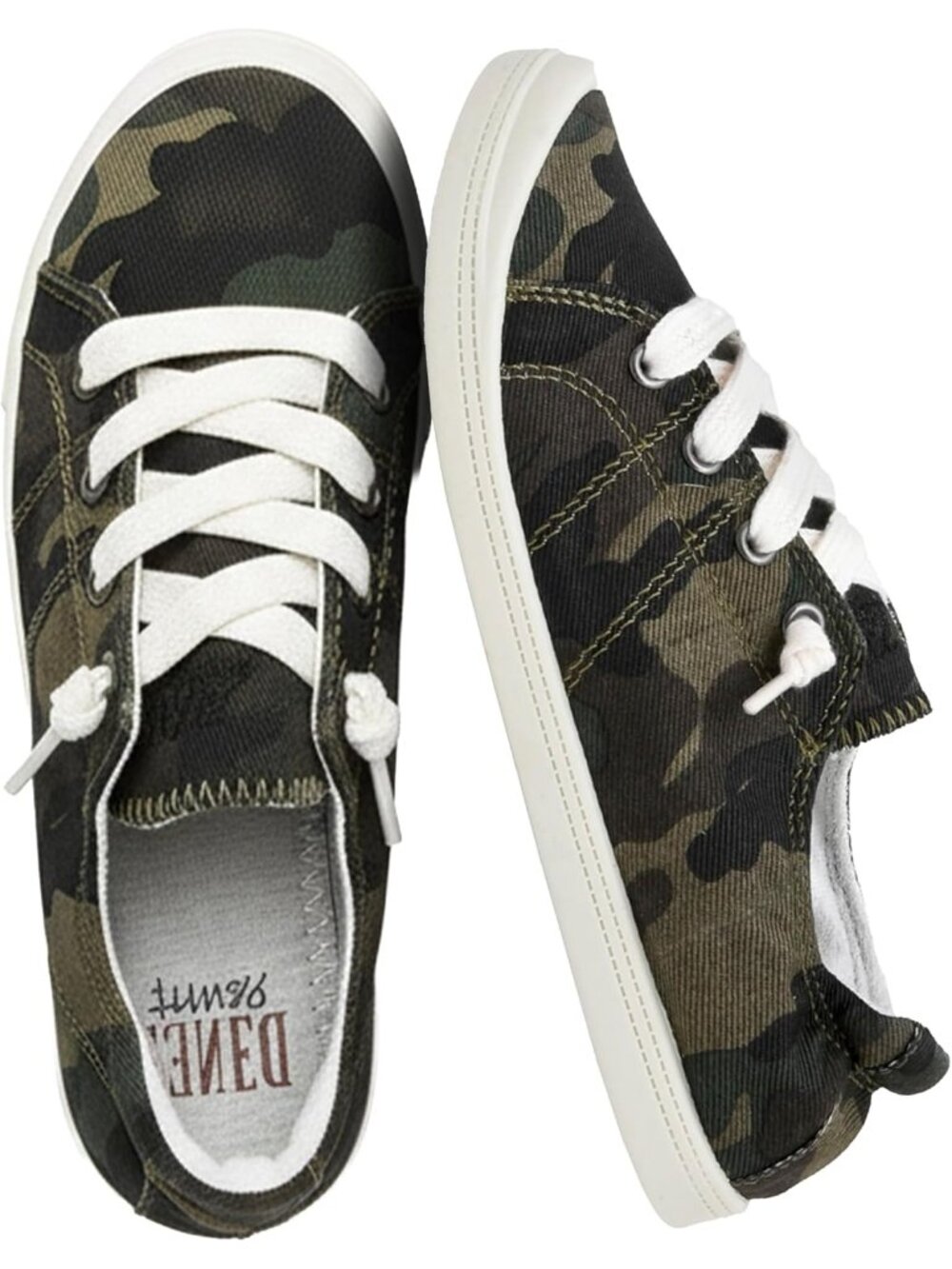 Women's Camo Closed Toe Reesa Canvas Solid Sport Casual Lace-Up Sneaker Shoes